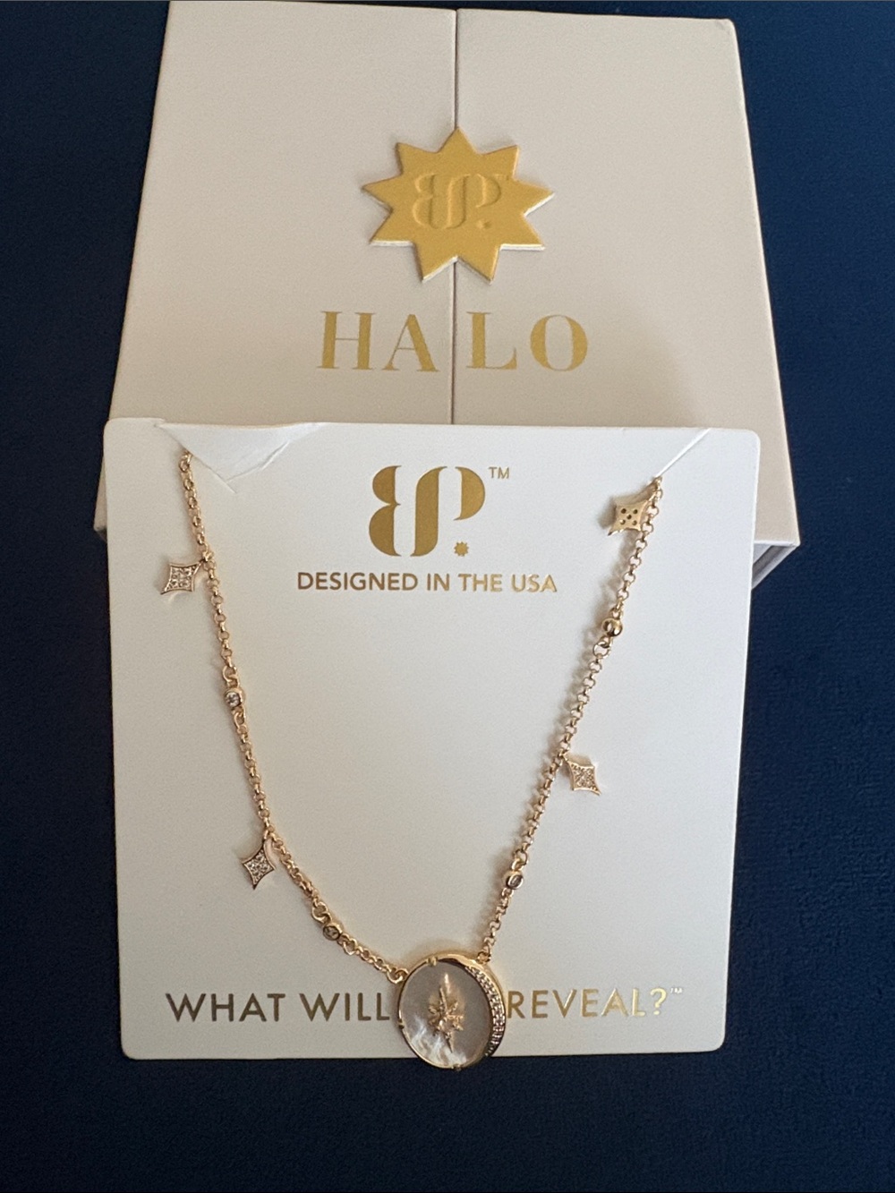 Halo Gold-Tone Pendant Necklace with Crystal Accent by Halo